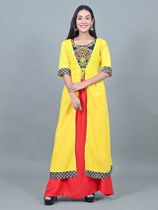 Women Ethnic Jacket, Blouse and Palazzo Set