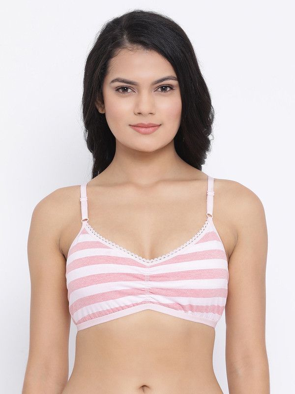 Women Training/Beginners Lightly Padded Bra  (White, Pink)
