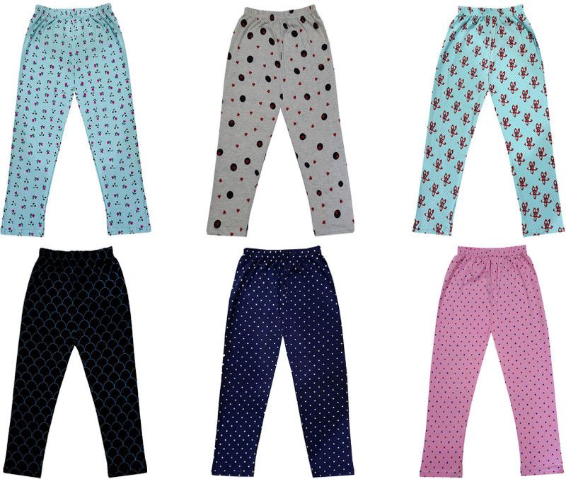 Capri For Girls Casual Printed Pure Cotton  (Multicolor Pack of 6)
