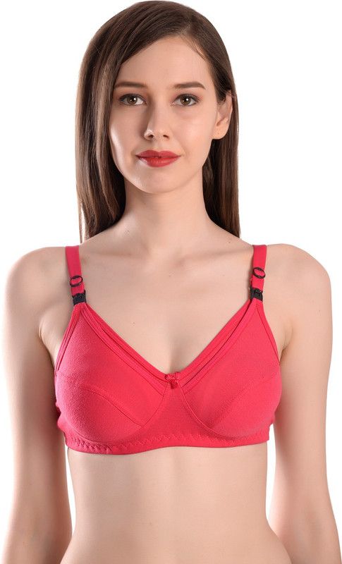 Breastfeeding Maternity Nursing Bra For Womens Women Maternity/Nursing Non Padded Bra  (Red)