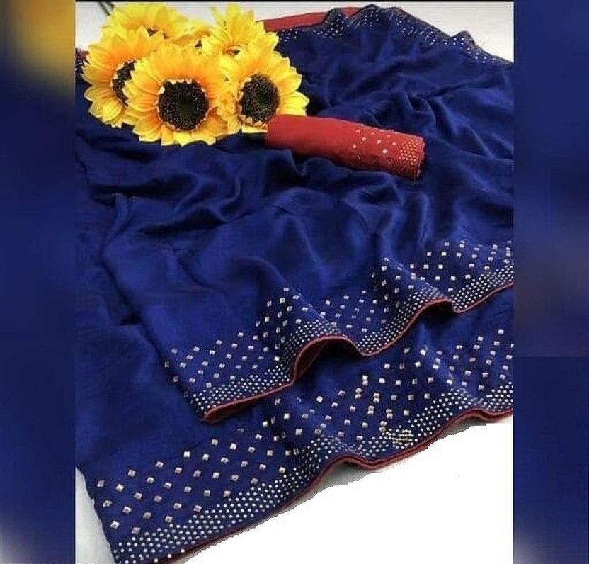 Solid/Plain Arani Pattu Art Silk Saree  (Blue)