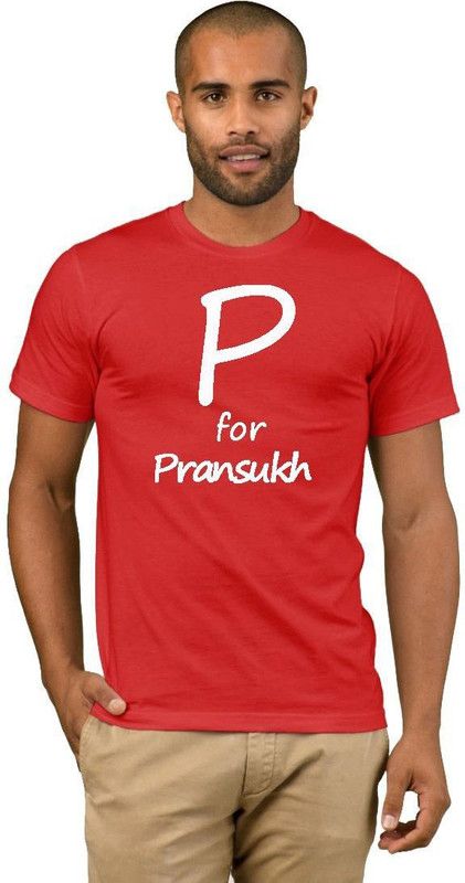 Pransukh College Stylish 29 Men Printed Round Neck Cotton Blend Red T-Shirt