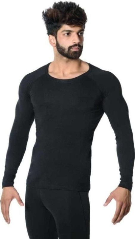 stylish Gym & Yoga T-shier For Men's or Boys Men Solid Round Neck Poly Cotton Black T-Shirt