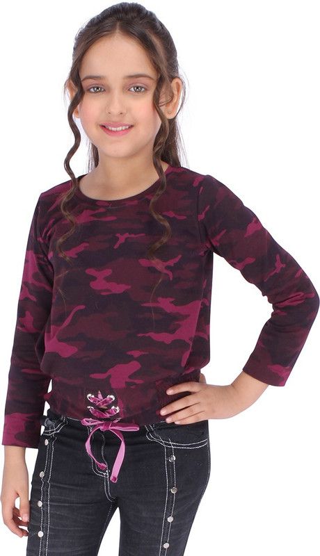 Girls Party Polyester Full Sleeve Top  (Pink, Pack of 1)
