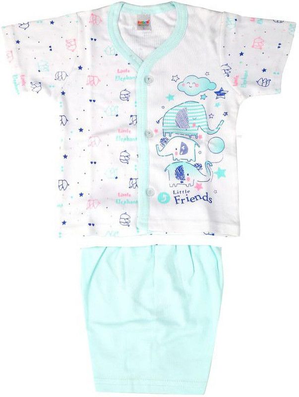 Baby Boys & Baby Girls Casual Pyjama T-shirt  (White)