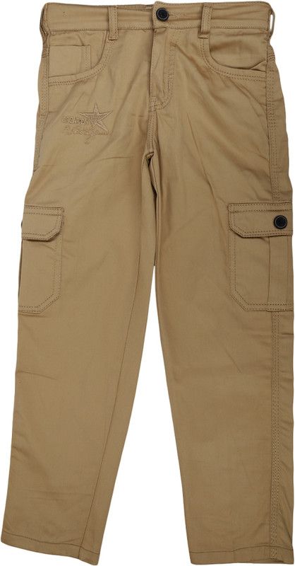 Boys Regular Fit Beige, Beige Satin Trousers