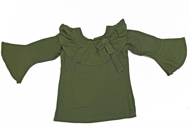 Girls Casual Cotton Lycra Blend Crop Top  (Dark Green, Pack of 1)
