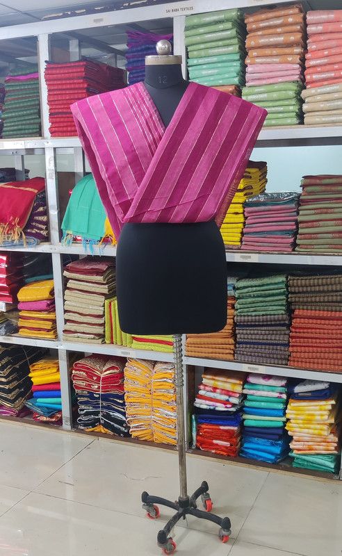 Pure Silk Striped Pink Women Dupatta