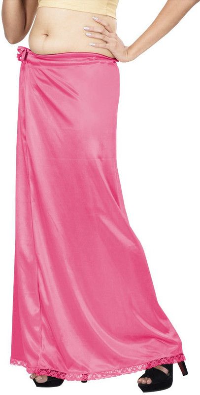 Saadhvi Girl Women's Premium Satin Silk Saree Underwear Petticoat (Pink, Free Size) Satin Blend Petticoat  (Free)