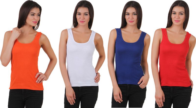 Women Red, White, Blue, Orange Tank Top/Vest