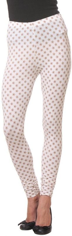 KOTTY Ethnic Wear Legging  (White, Brown, Printed)