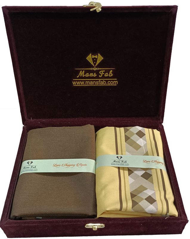 Unstitched Cotton Silk Shirt & Trouser Fabric Checkered
