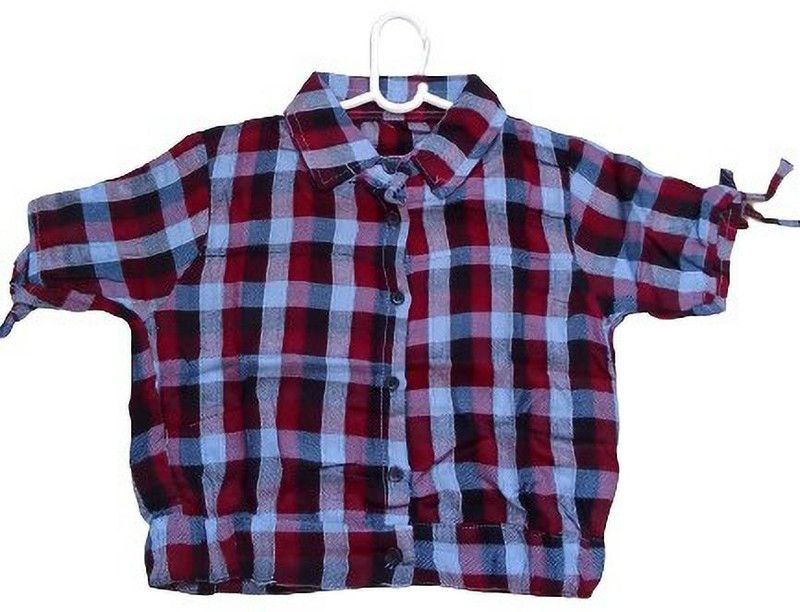 Casual Cap Sleeves Checkered Women Maroon Top