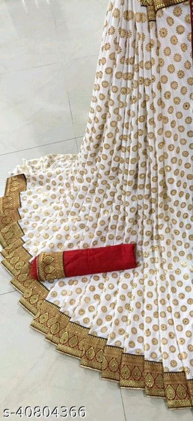 Printed Banarasi Lycra Blend Saree  (Multicolor)