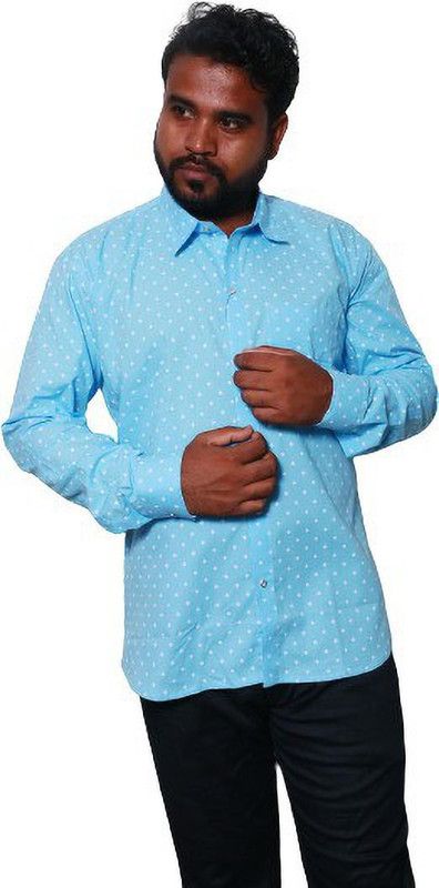 Men Regular Fit Printed Spread Collar Casual Shirt