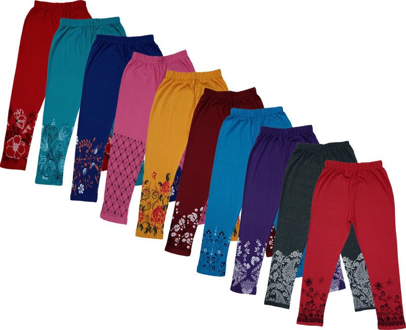 Capri For Girls Casual Printed Cotton Blend  (Multicolor Pack of 10)