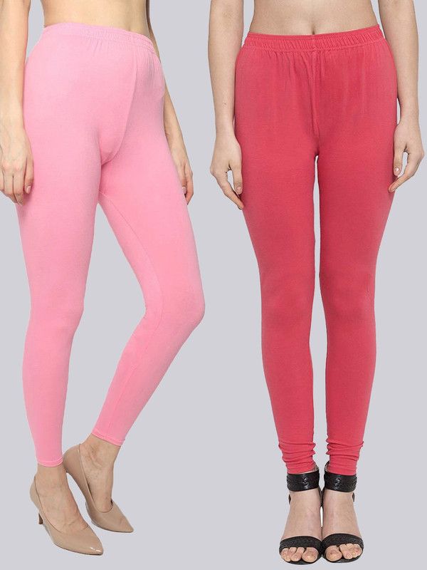 VALLES365 by S.c. Ankle Length Ethnic Wear Legging  (Pink, Pink, Solid)