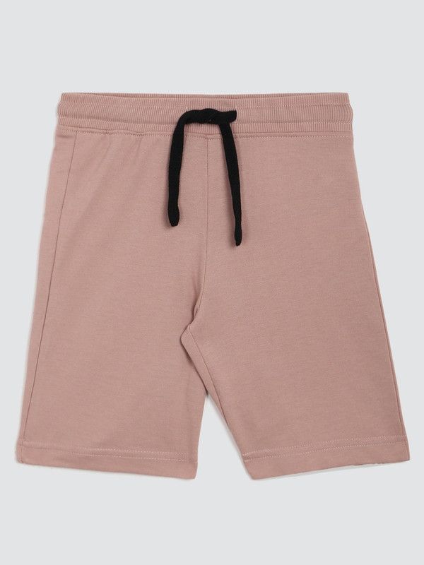 Short For Boys Casual Solid Pure Cotton  (Beige, Pack of 1)