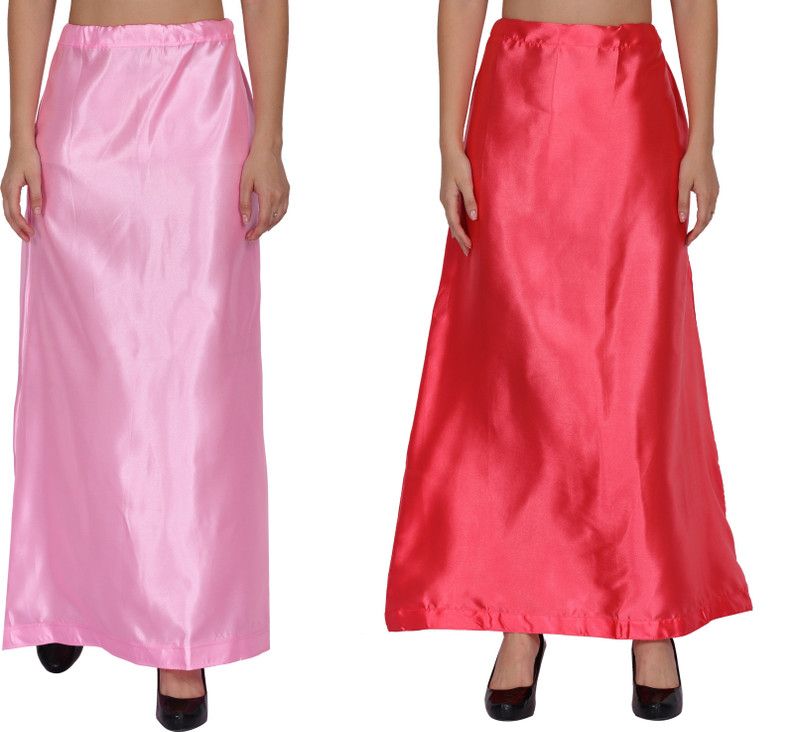 CHITKARA PT03-PT30-BabyPink-TomatoRed Satin Blend Petticoat  (Free)
