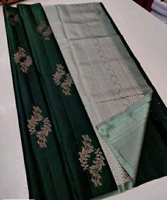 Banarasi Jacquard Saree  (Dark Green)