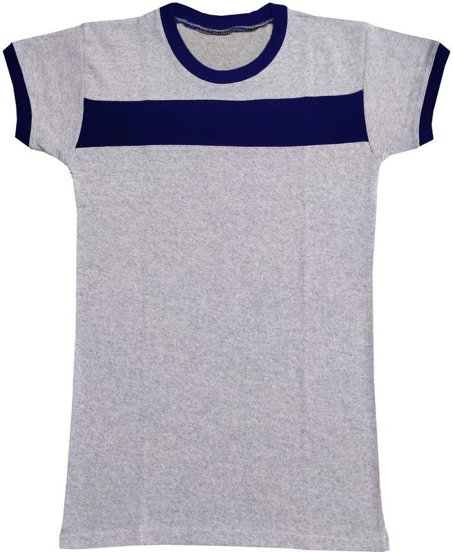 Boys & Girls Solid Pure Cotton T Shirt  (Grey, Pack of 1)