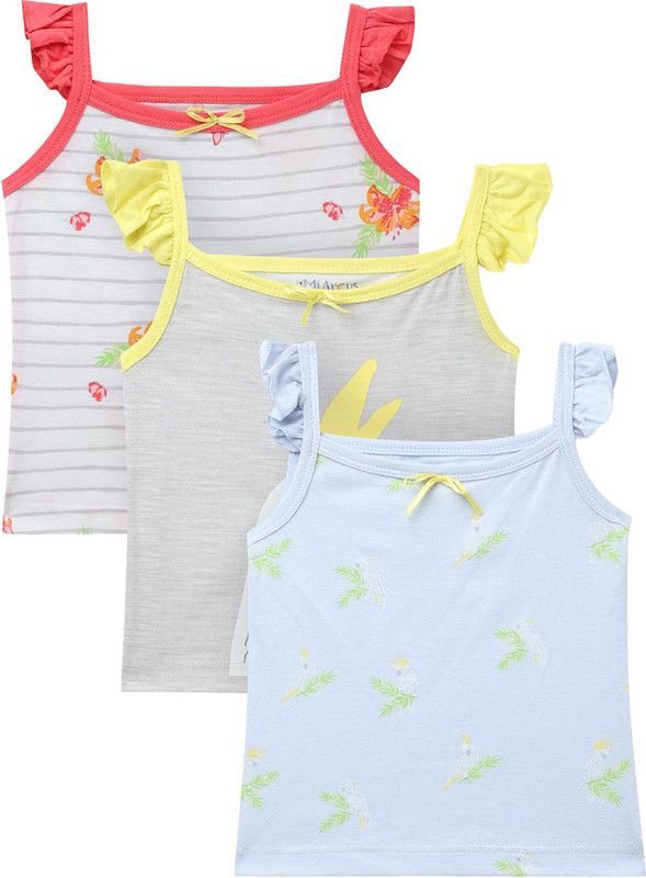 Baby Girls Casual Pure Cotton Tank Top  (Multicolor, Pack of 3)
