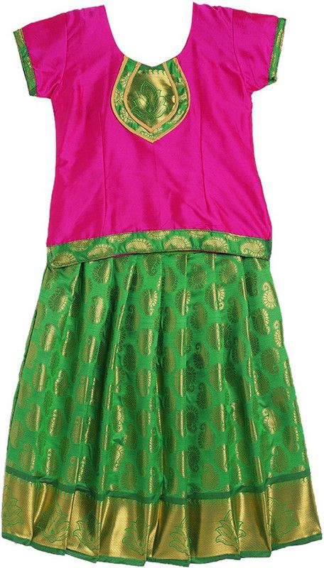 Baby Girls Lehenga Choli Ethnic Wear Self Design Lehenga Choli  (Pink, Pack of 1)