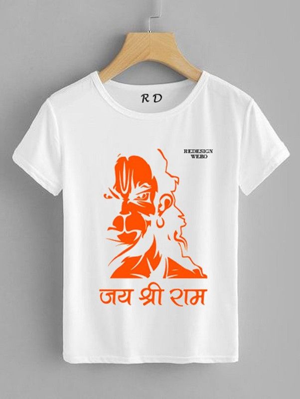 Printed Men White, Orange T-Shirt
