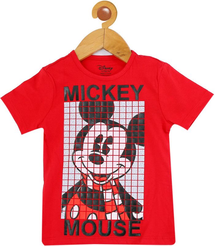 Boys Cartoon / Superhero Cotton Blend T Shirt  (Red, Pack of 1)