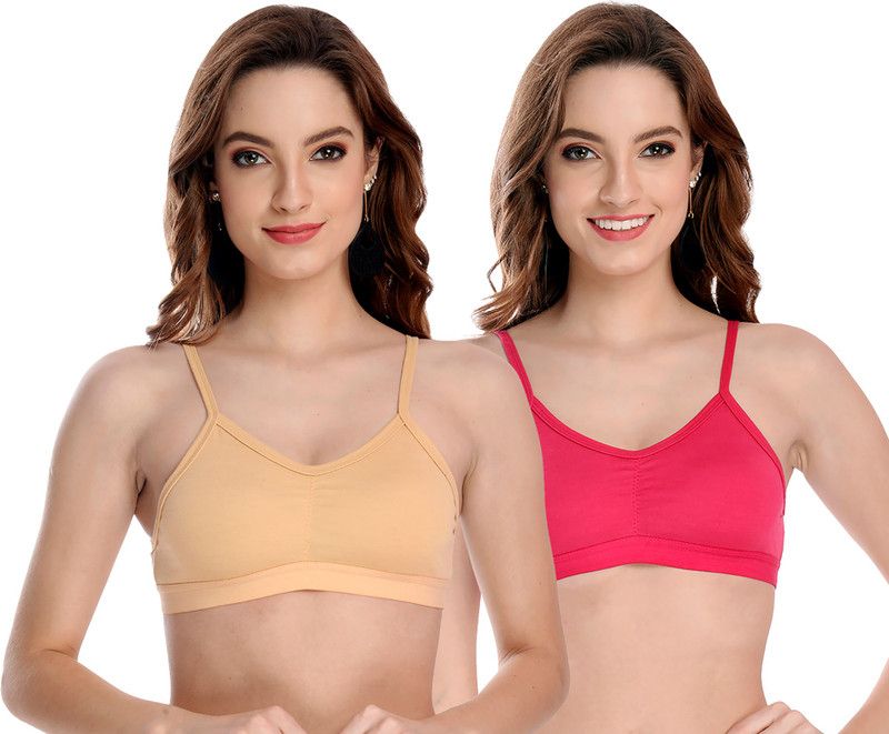 Pack of 2 Women Minimizer Non Padded Bra  (Brown, Pink)