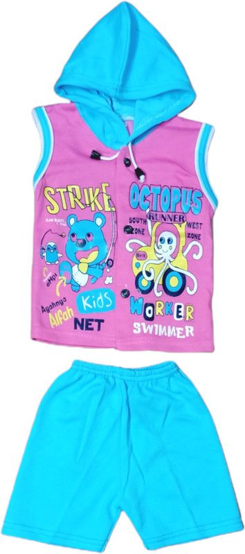 Baby Boys & Baby Girls Casual Top Shorts  (Pink)