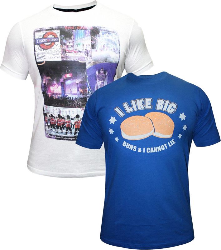 Pack of 2 Gospel men|T-shirt Pack of 2 |White & Blue | Bushirt|GRAPHIC|I LIKE BIG Men Printed Round Neck Cotton Blend Multicolor T-Shirt