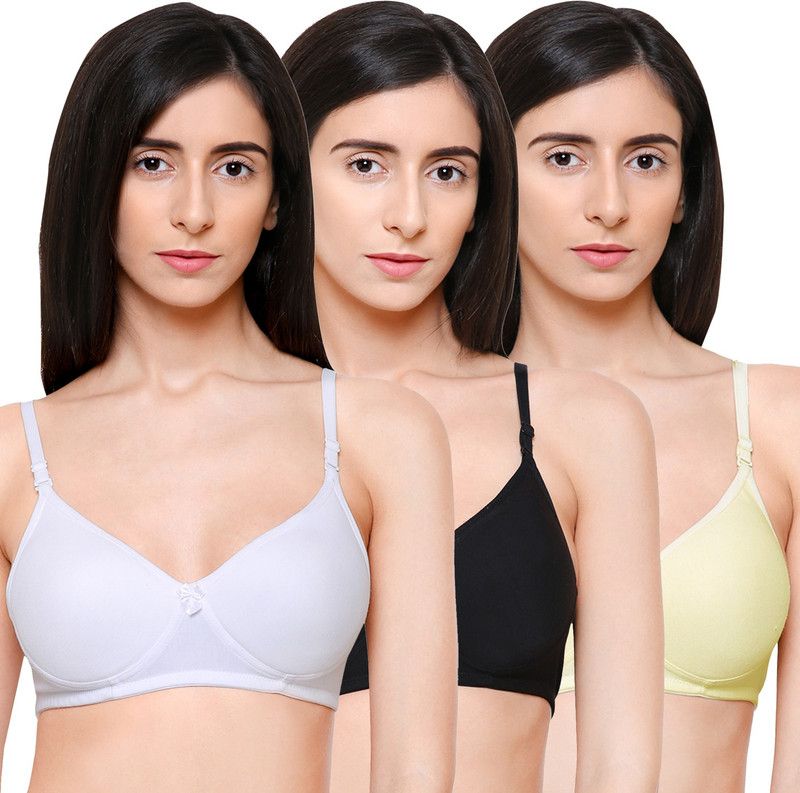 Pack of 3 Women T-Shirt Heavily Padded Bra  (White, Black, Beige)