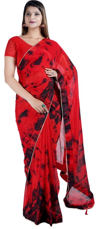 Dyed Daily Wear Pure Silk Saree  (Red)
