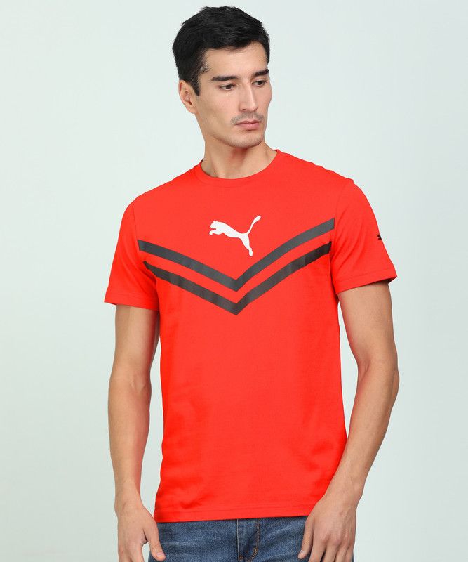 Tour Tee Men Printed Round Neck Cotton Blend Red T-Shirt