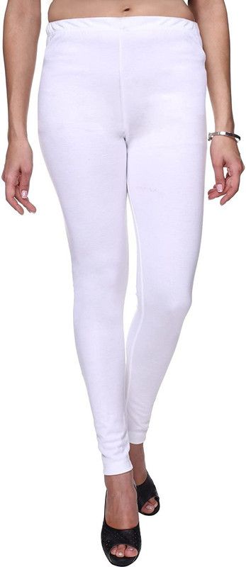 LadyShine Churidar Ethnic Wear Legging  (White, Solid)