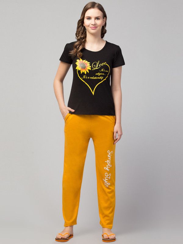 Women Printed Multicolor Top & Pyjama Set