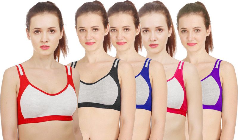 Pack of 5 Women Minimizer Non Padded Bra  (Red, Black, Blue, Pink, Purple)