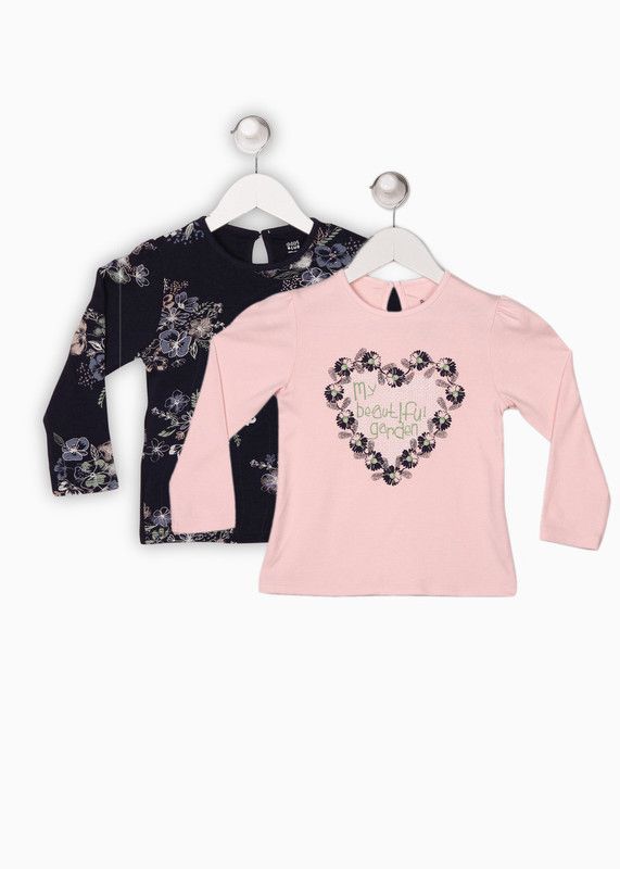 Girls Cotton Blend Knit Top  (Multicolor, Pack of 2)