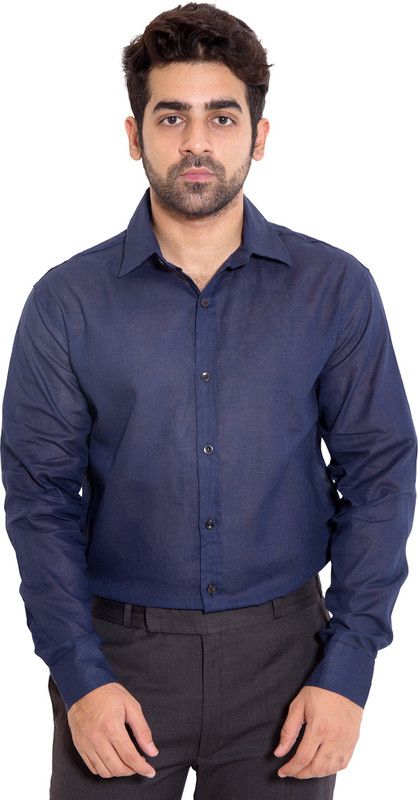 Smart Men Regular Fit Solid Spread Collar Formal Shirt