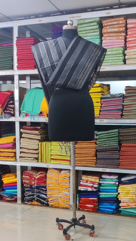 Pure Silk Striped Black Women Dupatta