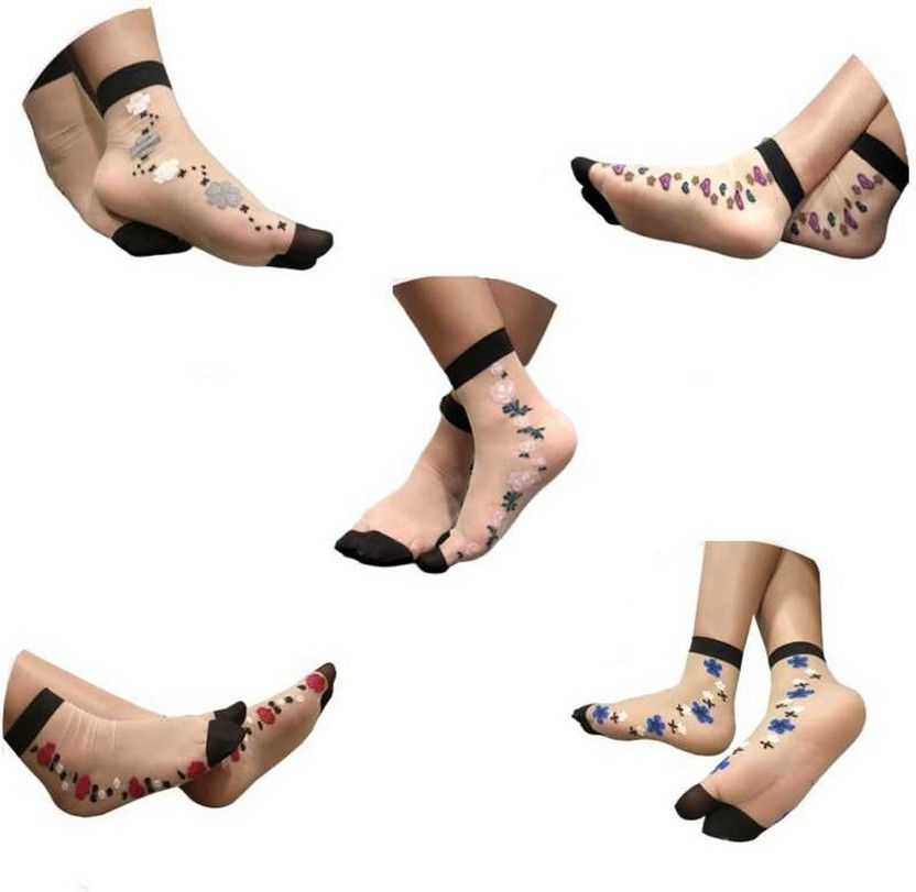 Women Printed Mid-Calf/Crew  (Pack of 5)