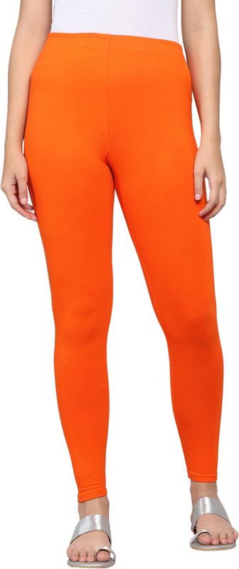 NGT Ankle Length Ethnic Wear Legging  (Orange, Solid)
