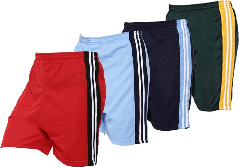 Pack of 4 Solid Men Red, Light Blue, Dark Blue, Green Sports Shorts
