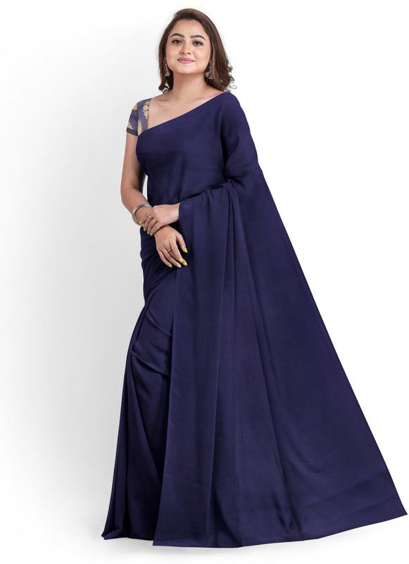 Banarasi Satin Saree  (Blue)