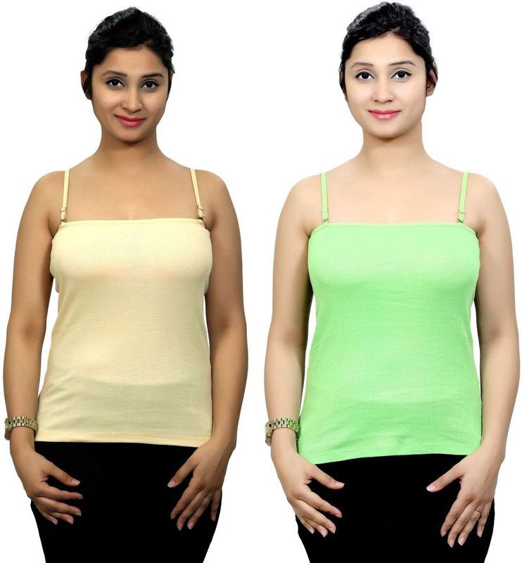 Women Beige, Light Green Camisole