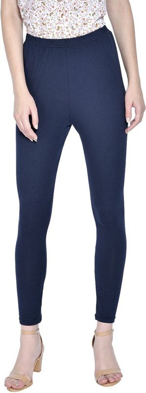 Soultrenz Ankle Length Western Wear Legging  (Dark Blue, Solid)