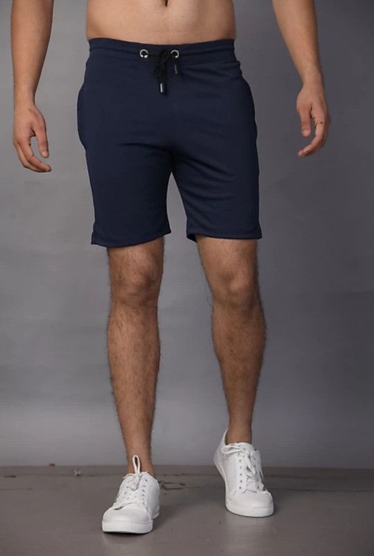 Solid Men Blue Sports Shorts, Gym Shorts, Running Shorts, Regular Shorts