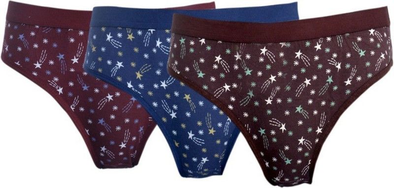 Pack of 3 Women Hipster Brown, Maroon, Blue Panty