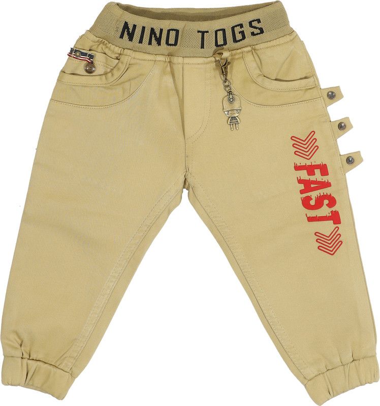 Baby Boys Regular Fit Khaki Cotton Blend Trousers
